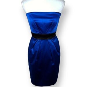 FOREVER 21 XXI ROYAL BLUE STRAPLESS DRESS SZ.1  EUC
